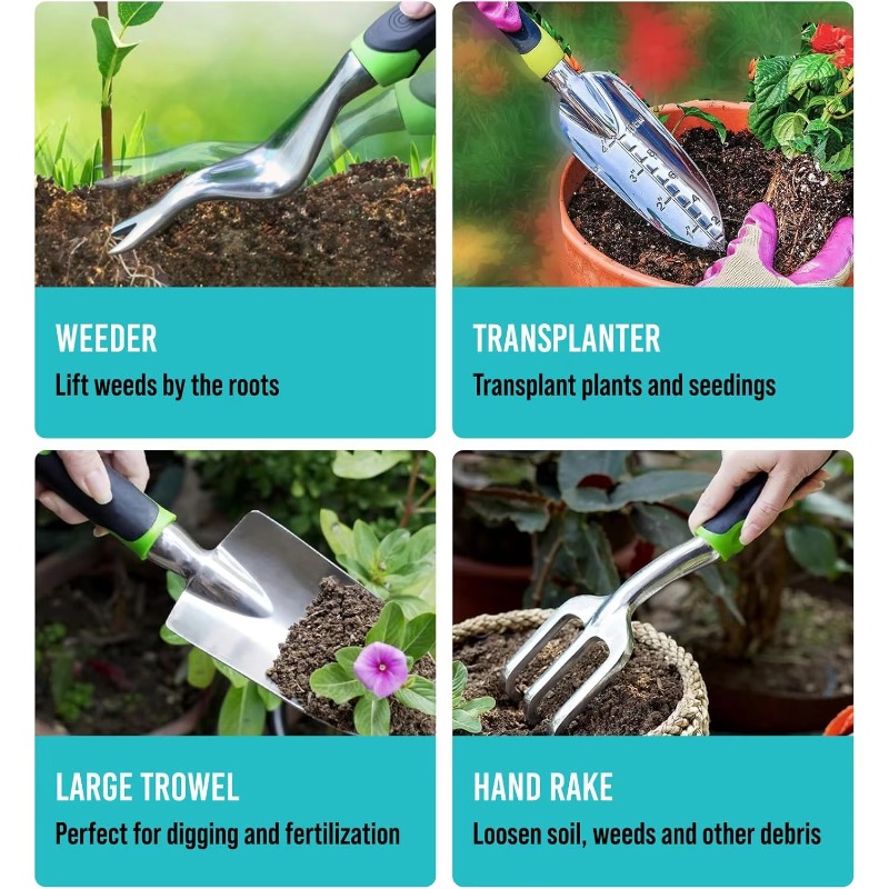 9 Pcs Ergonomic Garden Tool Se - Trowel Garden Tools ulasan dan harga