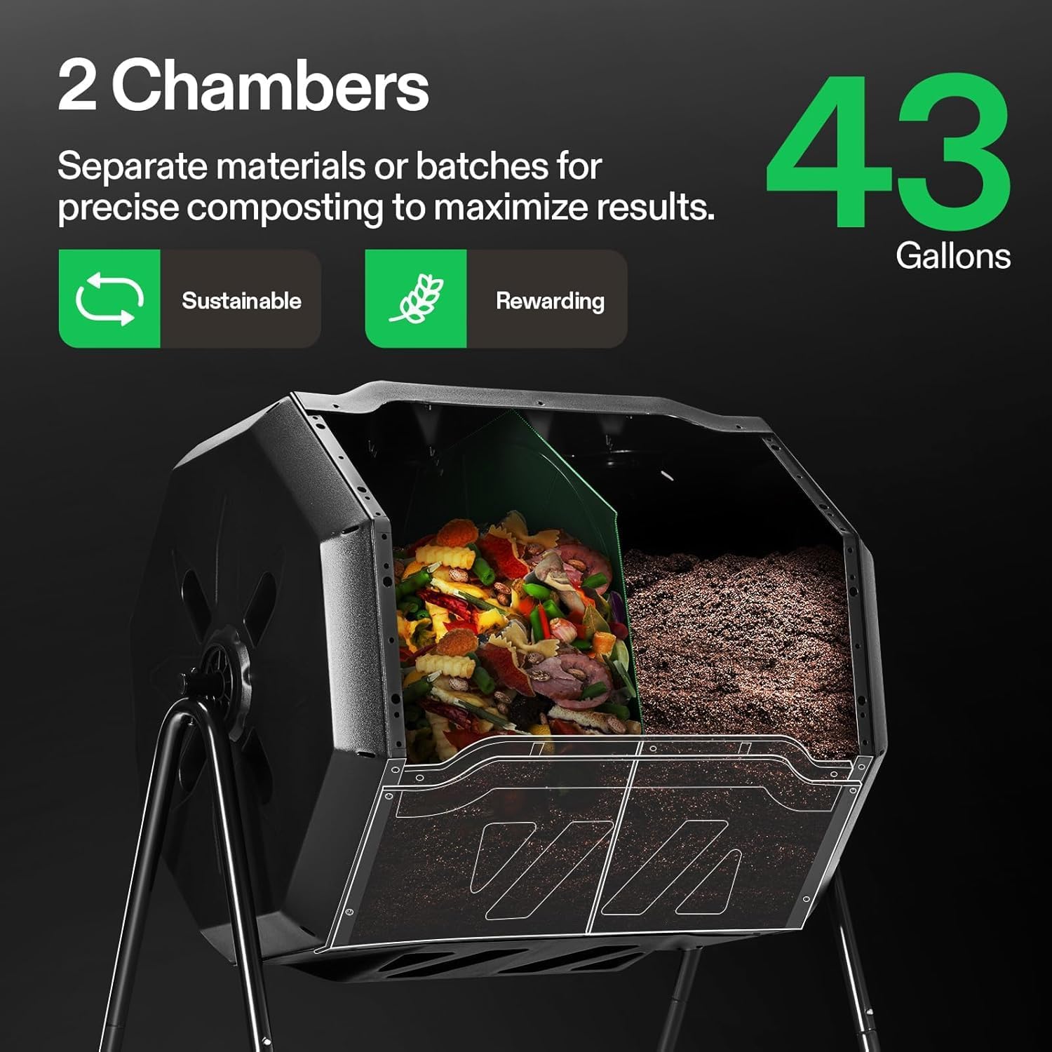 VIVOSUN Outdoor Tumbling Compo - Compost Bin ulasan dan harga