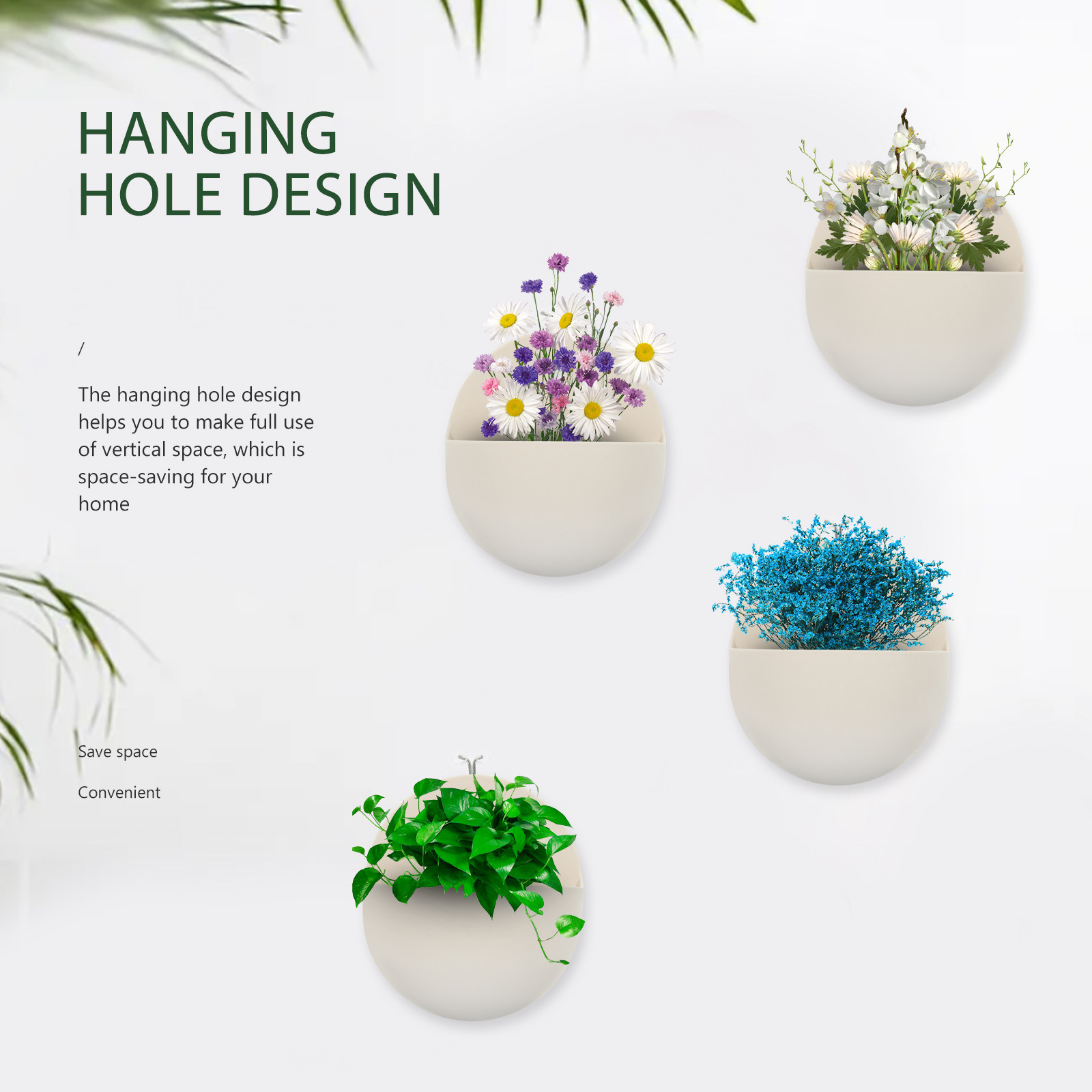 4Pcs Balcony Flower Buckets Pl - Vertical Planter ulasan dan harga