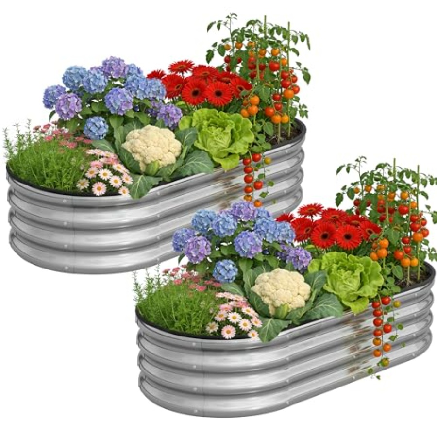 Oval Large Galvanized Metal Ra - Raised Garden Bed ulasan dan harga