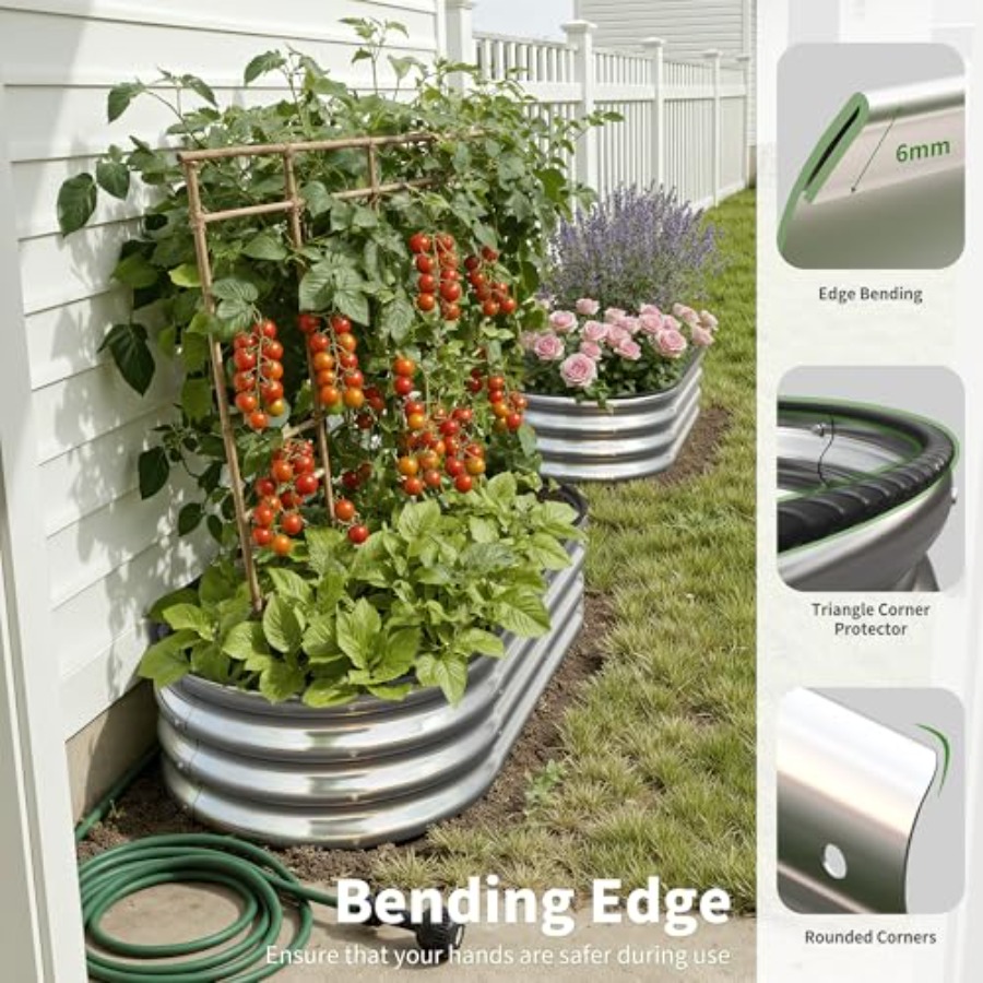 Oval Large Galvanized Metal Ra - Raised Garden Bed ulasan dan harga