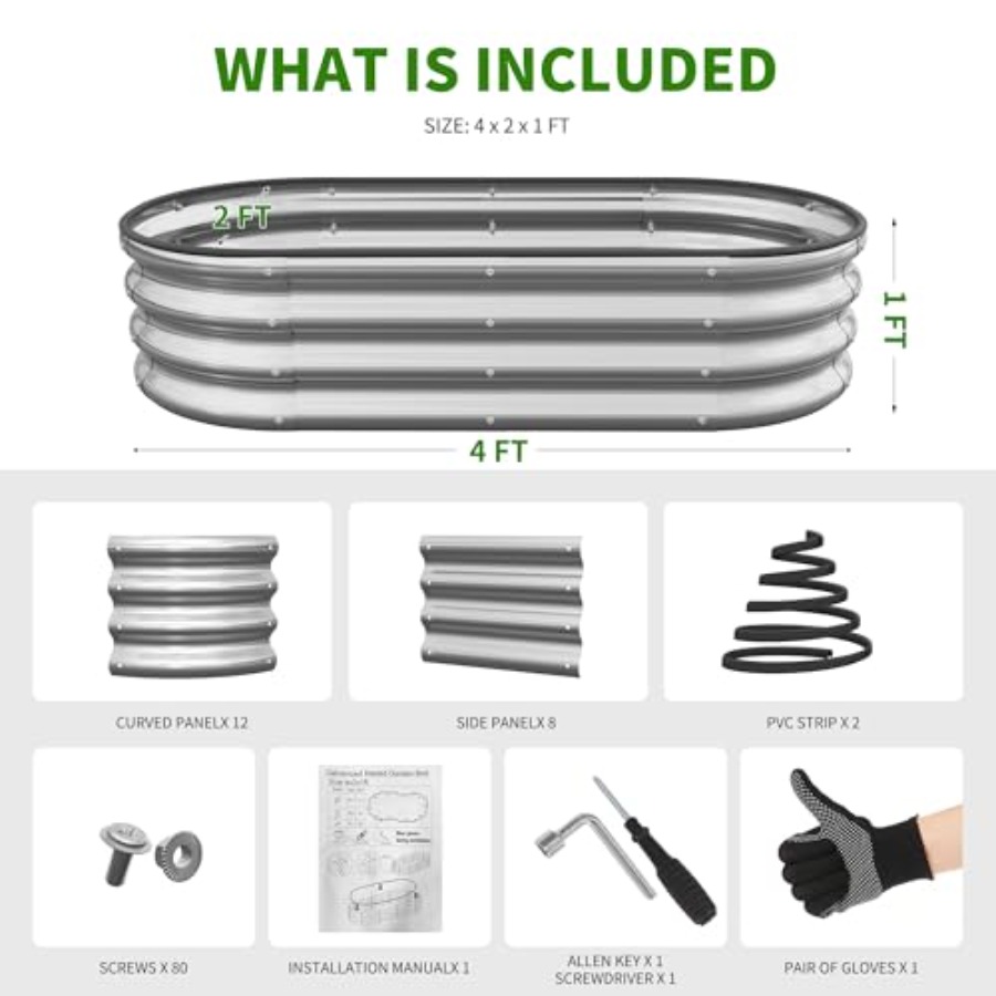 Oval Large Galvanized Metal Ra - Raised Garden Bed ulasan dan harga