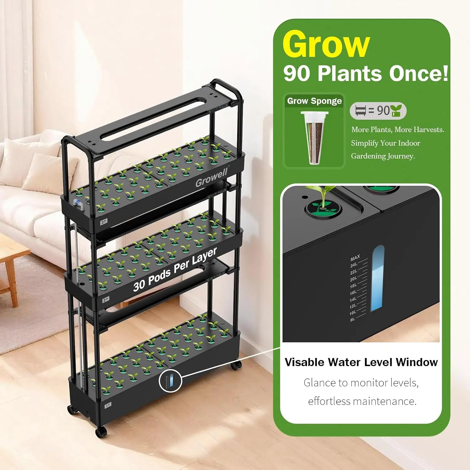 Large Hydroponics Growing Syst - Hydroponic Kit ulasan dan harga