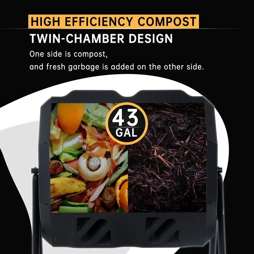 Dual Chamber 43 Gallon Rotatin - Compost Bin ulasan dan harga